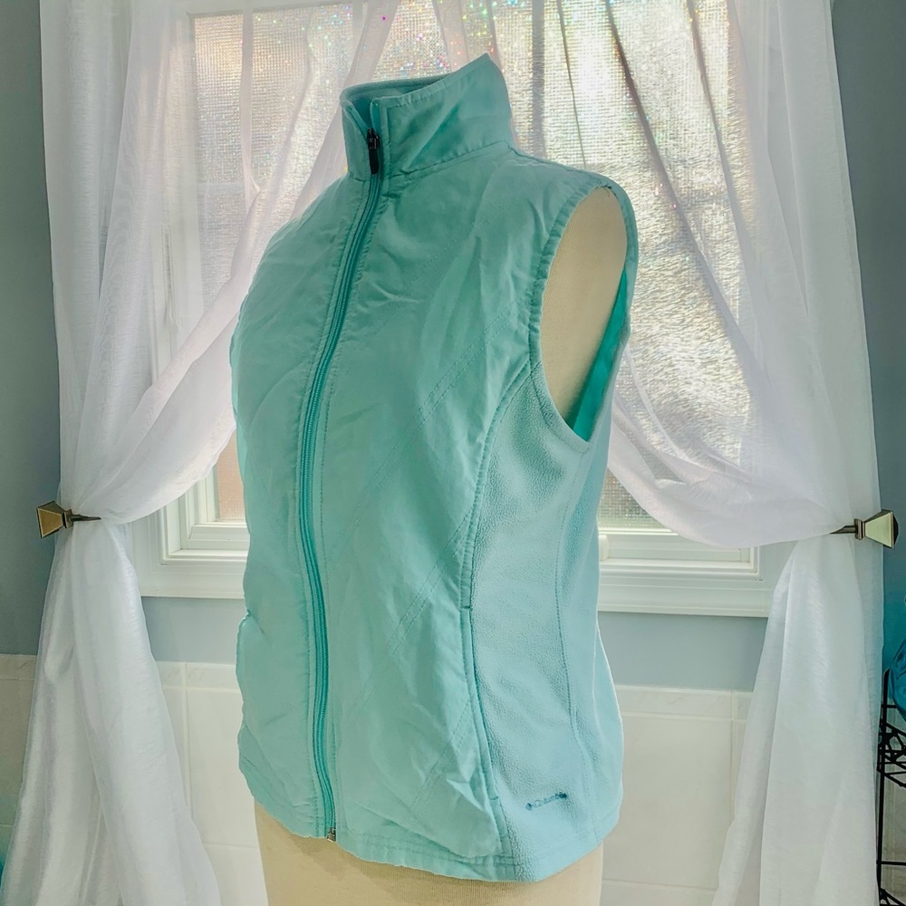 Columbia fleece teal/light blue green vest